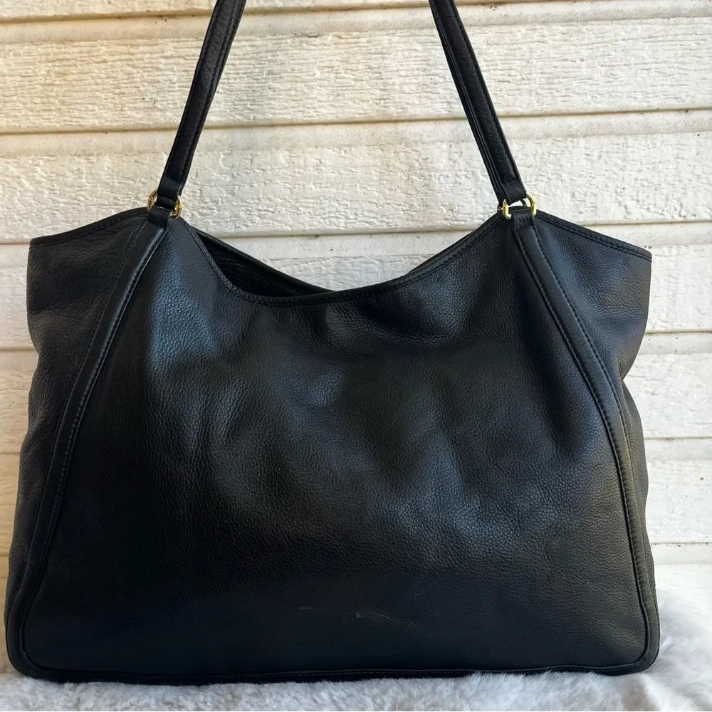 TORY BURCH Black XL Amanda Marion Travel JUMBO Fleming Emerson Tote Shoulder Bag